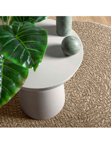 Tappeto ZIZUR Beige Ø 120cm Aspetto Iuta per Interni ed Esterni