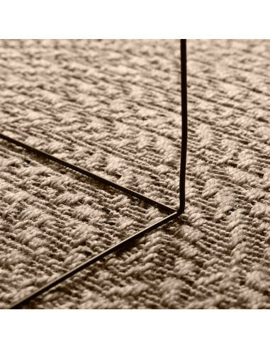 Tappeto ZIZUR Beige Ø 120cm Aspetto Iuta per Interni ed Esterni