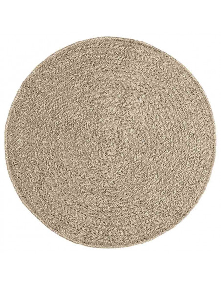 Tappeto ZIZUR Beige Ø 90 cm Aspetto Iuta per Interni ed Esterni
