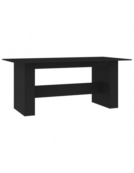 Tavolo da Pranzo Nero 180x90x76 cm in Legno Multistrato