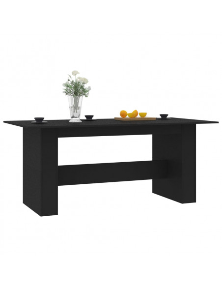 Tavolo da Pranzo Nero 180x90x76 cm in Legno Multistrato