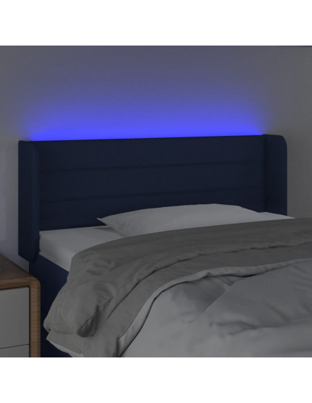 Testiera a LED Blu 103x16x78/88 cm in Tessuto
