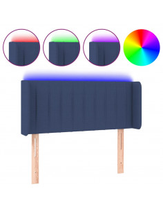 Testiera a LED Blu 103x16x78/88 cm in Tessuto