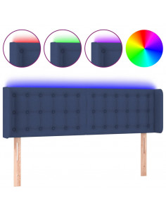 Testiera a LED Blu 147x16x78/88 cm in Tessuto