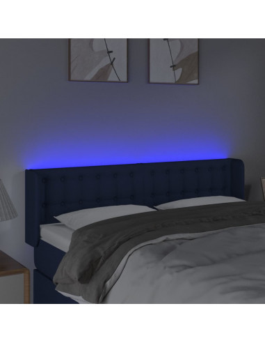 Testiera a LED Blu 147x16x78/88 cm in Tessuto