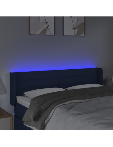 Testiera a LED Blu 147x16x78/88 cm in Tessuto