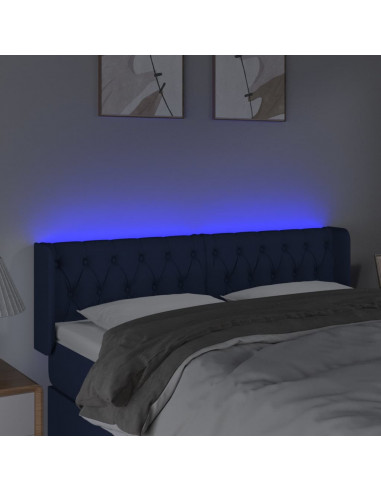 Testiera a LED Blu 163x16x78/88 cm in Tessuto