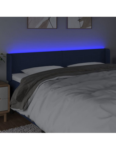 Testiera a LED Blu 163x16x78/88 cm in Tessuto