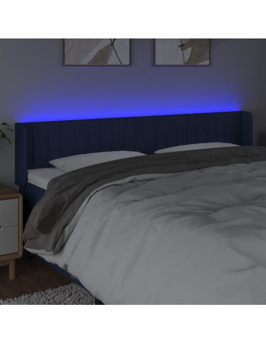 Testiera a LED Blu 163x16x78/88 cm in Tessuto