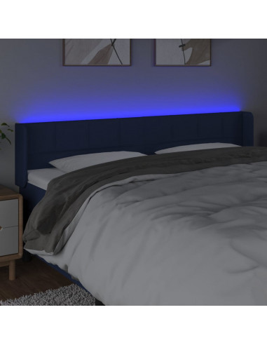 Testiera a LED Blu 183x16x78/88 cm in Tessuto