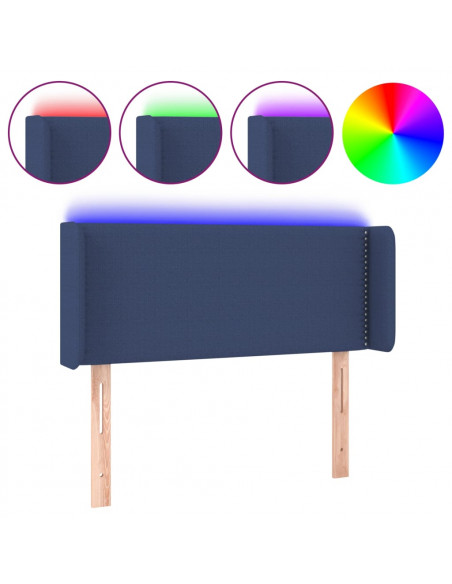 Testiera a LED Blu 83x16x78/88 cm in Tessuto
