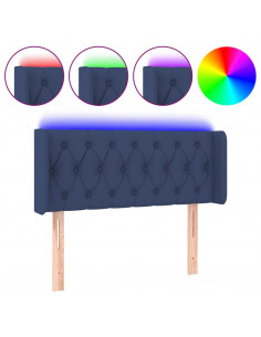 Testiera a LED Blu 93x16x78/88 cm in Tessuto