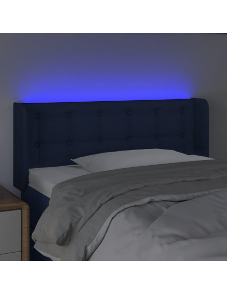 Testiera a LED Blu 93x16x78/88 cm in Tessuto