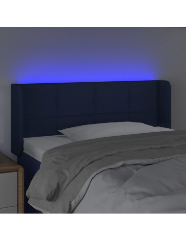 Testiera a LED Blu 93x16x78/88 cm in Tessuto