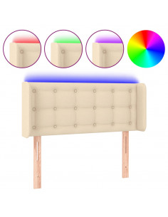 Testiera a LED Crema 103x16x78/88 cm in Tessuto