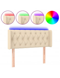 Testiera a LED Crema 103x16x78/88 cm in Tessuto