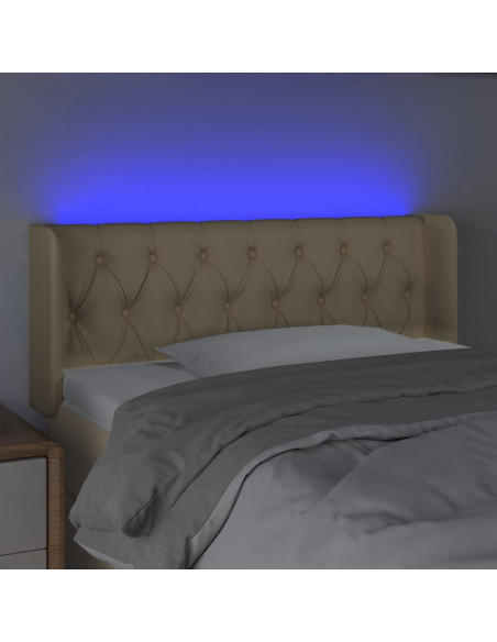 Testiera a LED Crema 103x16x78/88 cm in Tessuto
