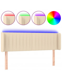 Testiera a LED Crema 147x16x78/88 cm in Tessuto