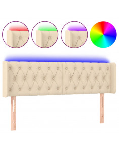 Testiera a LED Crema 147x16x78/88 cm in Tessuto