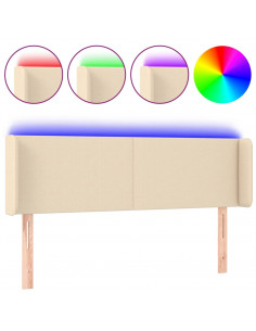 Testiera a LED Crema 147x16x78/88 cm in Tessuto