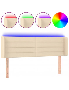 Testiera a LED Crema 147x16x78/88 cm in Tessuto