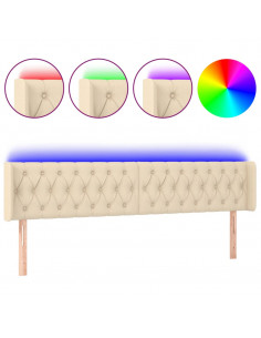 Testiera a LED Crema 183x16x78/88 cm in Tessuto