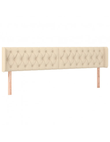 Testiera a LED Crema 183x16x78/88 cm in Tessuto