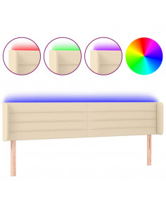 Testiera a LED Crema 183x16x78/88 cm in Tessuto