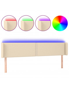 Testiera a LED Crema 183x16x78/88 cm in Tessuto