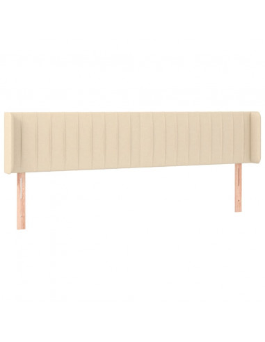 Testiera a LED Crema 203x16x78/88 cm in Tessuto