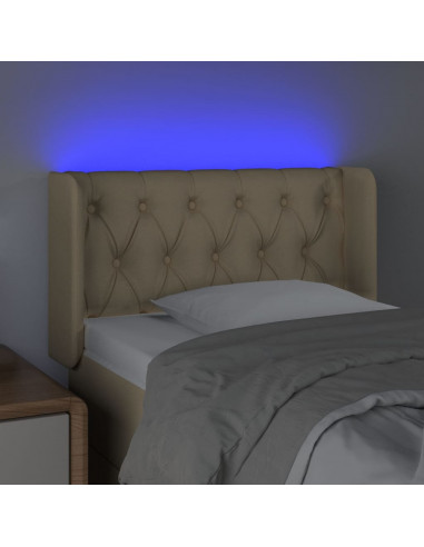 Testiera a LED Crema 83x16x78/88 cm in Tessuto