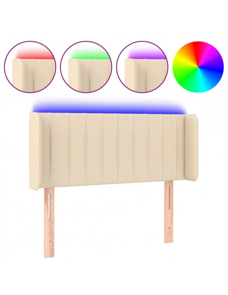 Testiera a LED Crema 83x16x78/88 cm in Tessuto