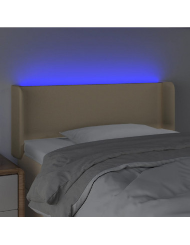 Testiera a LED Crema 83x16x78/88 cm in Tessuto
