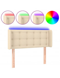 Testiera a LED Crema 83x16x78/88 cm in Tessuto