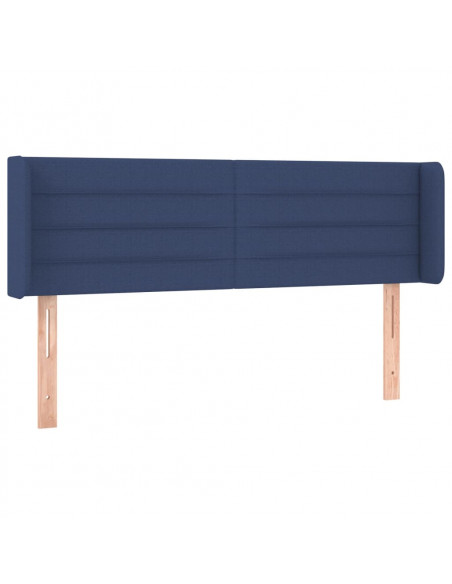Testiera ad Orecchio Blu 147x16x78/88cm in Tessuto