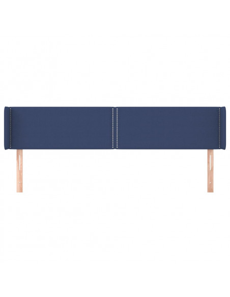 Testiera ad Orecchio Blu 163x16x78/88cm in Tessuto
