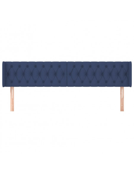 Testiera ad Orecchio Blu 183x16x78/88 cm in Tessuto