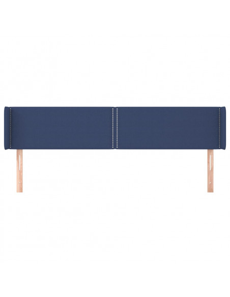 Testiera ad Orecchio Blu 203x16x78/88cm in Tessuto