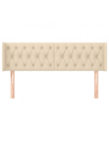 Testiera ad Orecchio Crema 147x16x78/88 cm in Tessuto