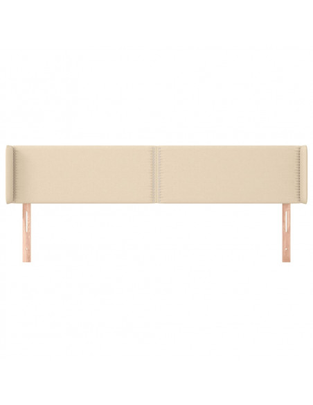 Testiera ad Orecchio Crema 163x16x78/88 cm in Tessuto
