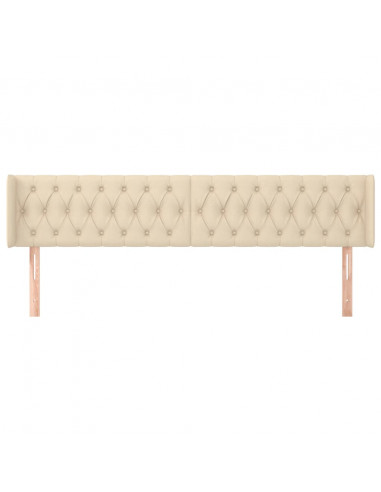 Testiera ad Orecchio Crema 183x16x78/88 cm in Tessuto