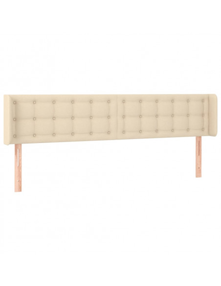 Testiera ad Orecchio Crema 203x16x78/88 cm in Tessuto