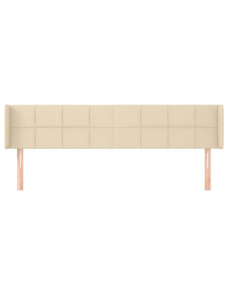 Testiera ad Orecchio Crema 203x16x78/88 cm in Tessuto