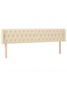 Testiera ad Orecchio Crema 203x16x78/88 cm in Tessuto