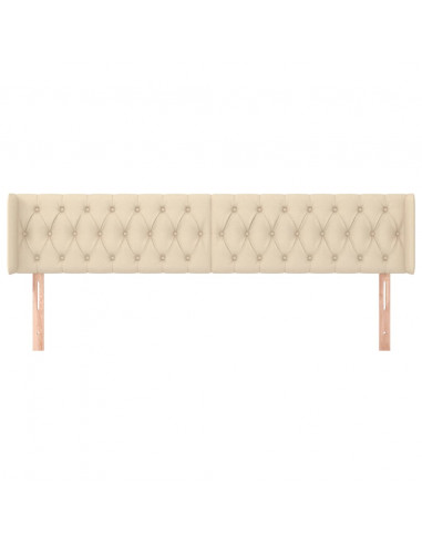 Testiera ad Orecchio Crema 203x16x78/88 cm in Tessuto