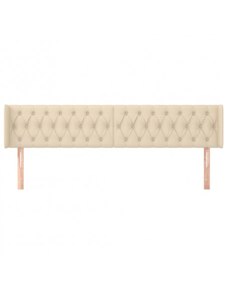Testiera ad Orecchio Crema 203x16x78/88 cm in Tessuto