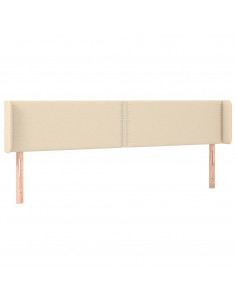 Testiera ad Orecchio Crema 203x16x78/88 cm in Tessuto