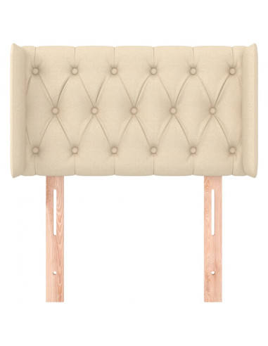 Testiera ad Orecchio Crema 83x16x78/88 cm in Tessuto