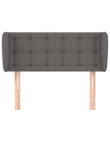 Testiera ad Orecchio Grigia 93x23x78/88 cm in Similpelle