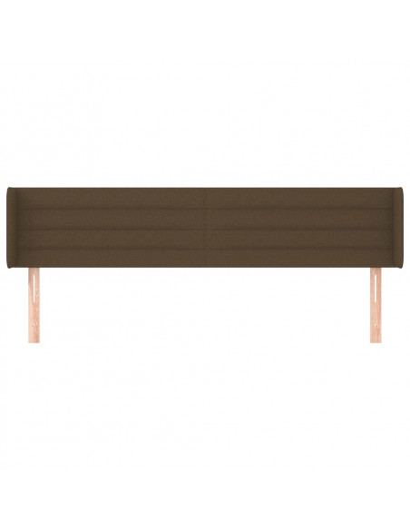 Testiera ad Orecchio Marrone Scuro 203x16x78/88 cm in Tessuto